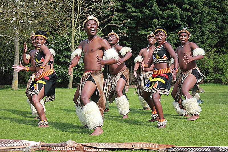 The Lions of Zululand troupe who turned up at St. Anne's Community Special School in Hull, East Yorks by mistake.  See Ross Parry story RPYZULU; A troupe of Zulu Warriors on a UK tour got lost and turned up at the wrong address 200 miles away - because of post-code cock-up. The nine-strong Lions of Zululand were mid-way through a six month tour of the UK when they were booked to perform at a school in London. However due to a blunder over the address, they turned up un-announced at a school in Welton near Hull, East Yorks, 200 miles away, Despite the blunder, the dance troupe put on an impromptu performance to 140 delighted special needs kids aged three to 19 at St Anne's School at Sixth Form