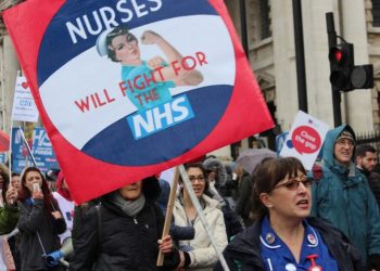 NHS nurses took to the streets to fight for the NHS
