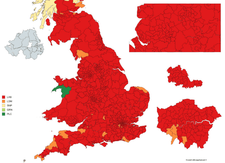 This is how the British electoral map would look if only 1824s were