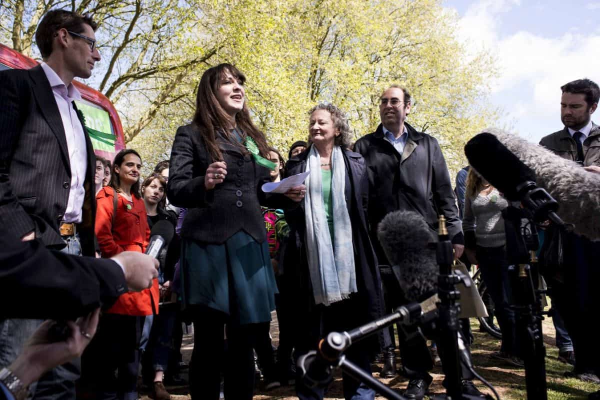 © Aaron Chown - Green Party Bus Launch Bristol with Darren Hall, Tony Dyer, Amelia Womak and Jenny Jones. 28th April 2015