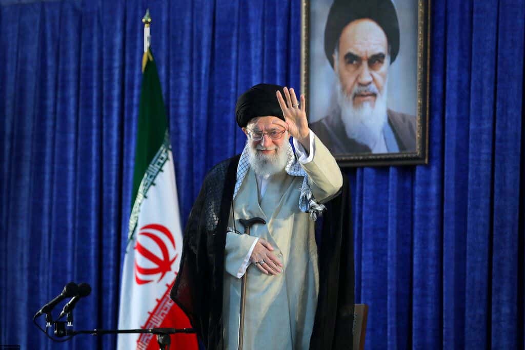 Iran's Supreme Leader Ayatollah Ali Khamenei waves his hand as he arrives to deliver a speech during a ceremony marking the 30th death anniversary of the founder of the Islamic Republic Ayatollah Ruhollah Khomeini in Tehran, Iran June 4, 2019. Official Khamenei website/Handout via REUTERS