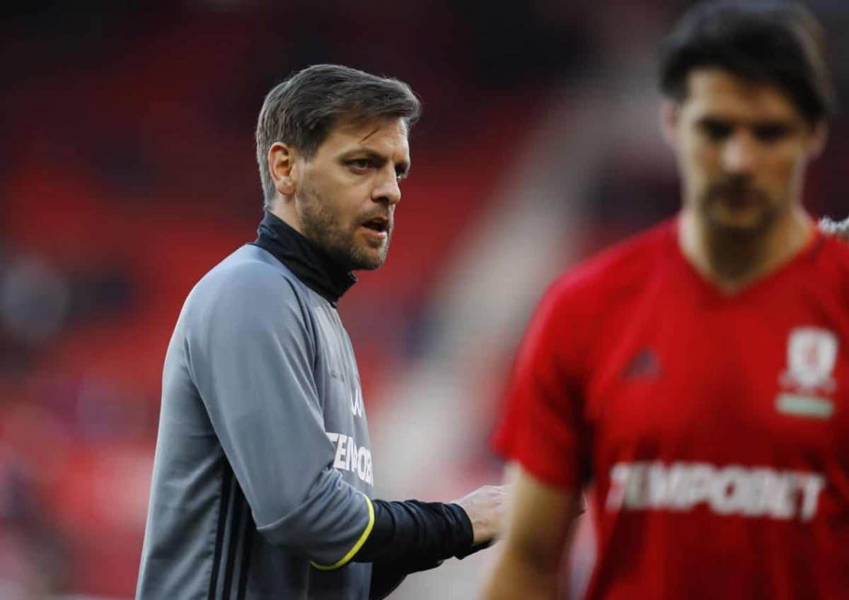 FILE PHOTO: Britain Soccer Football - Middlesbrough v Sunderland - Premier League - The Riverside Stadium - 26/4/17 Middlesbrough first team coach Jonathan Woodgate during the warm up before the match  Reuters / Phil Noble Livepic
