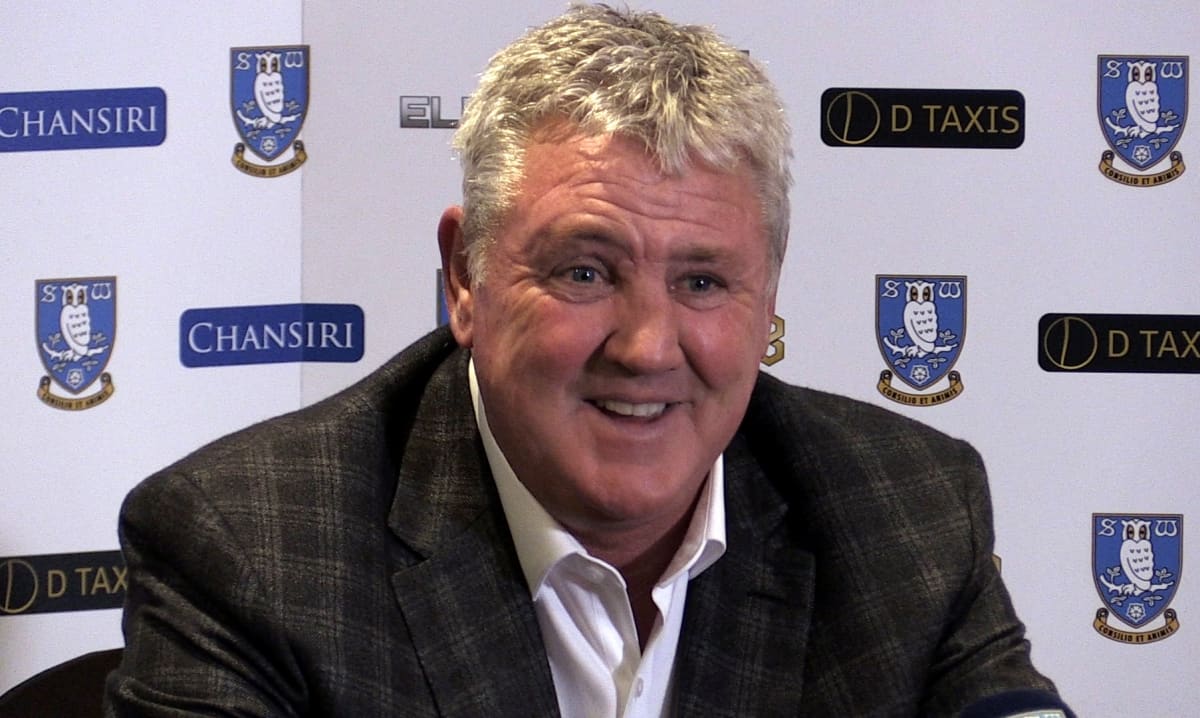 Screengrab taken from PA Video of New Sheffield Wednesday manager Steve Bruce during a press conference at Hillsborough Stadium, Sheffield.