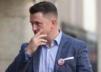 Tommy Robinson arrives at the Old Bailey in London for a committal hearing for alleged contempt of court.