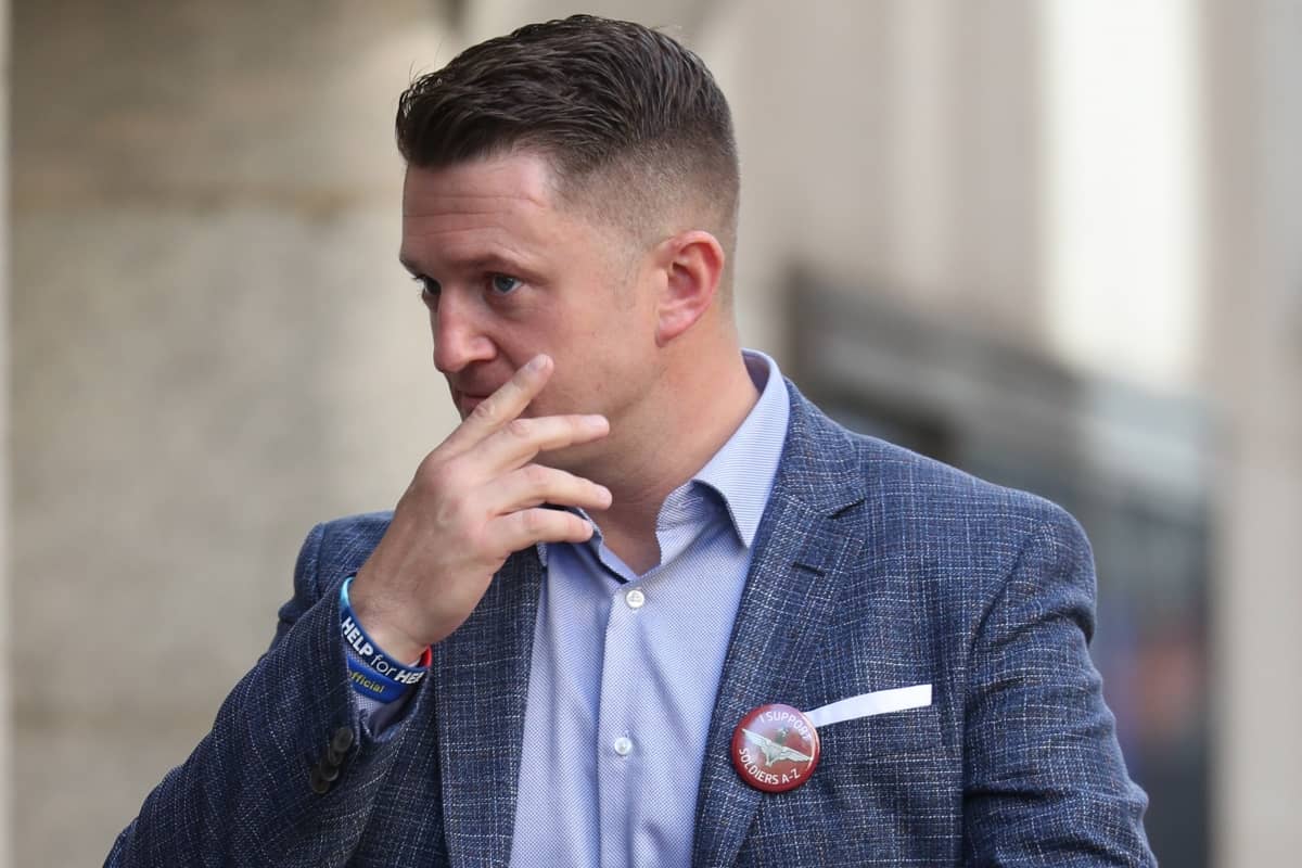 Tommy Robinson arrives at the Old Bailey in London for a committal hearing for alleged contempt of court.