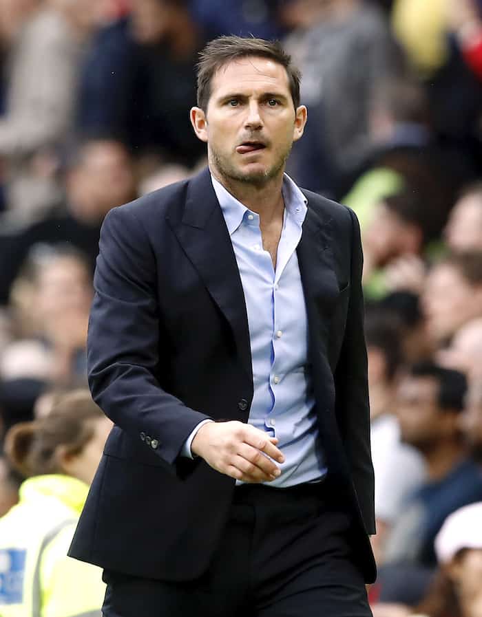 Chelsea manager Frank Lampard during the Premier League match at Old Trafford, Manchester. PRESS ASSOCIATION Photo. Picture date: Sunday August 11, 2019. See PA story SOCCER Man Utd. Photo credit should read: Martin Rickett/PA Wire. RESTRICTIONS: EDITORIAL USE ONLY No use with unauthorised audio, video, data, fixture lists, club/league logos or "live" services. Online in-match use limited to 120 images, no video emulation. No use in betting, games or single club/league/player publications.