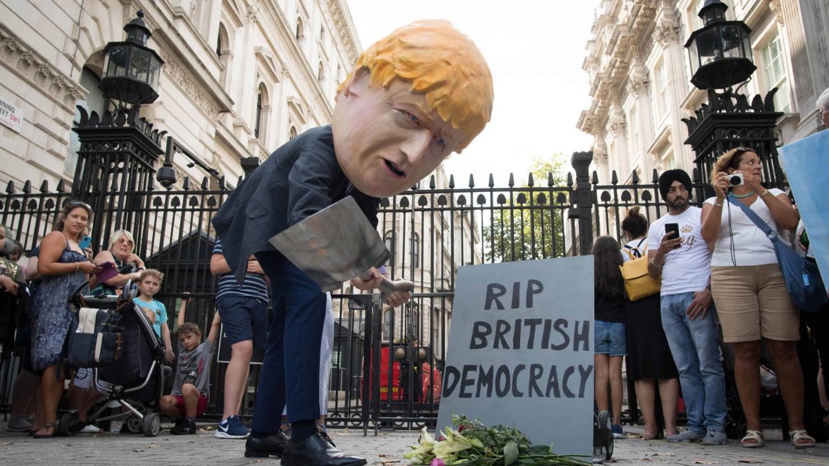 Downing Street demonstration against Boris Johnson