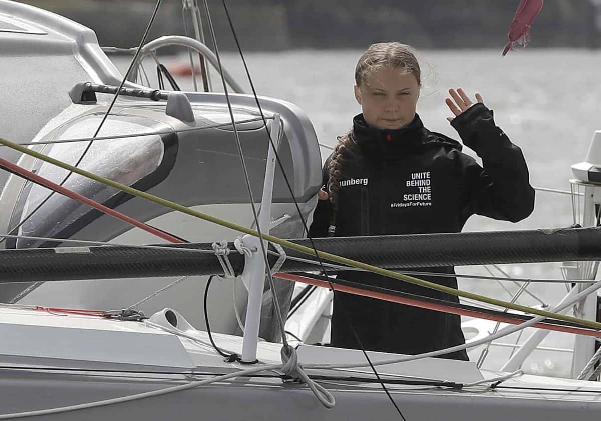 Climate activist Greta Thunberg begins her voyage to the US from Plymouth on the Malizia II, to attend climate demonstrations in the country on September 20 and 27 and speak at the United Nations Climate Action Summit.