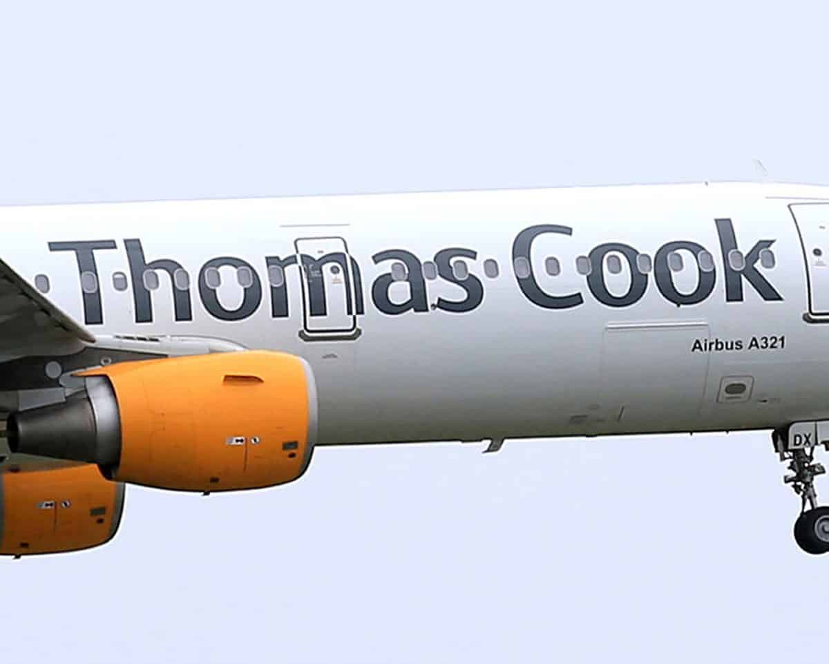 File photo dated 19/05/16 of a Thomas Cook logo on an aeroplane. Troubled travel company Thomas Cook has agreed the key terms to a rescue deal with Chinese firm Fosun, lenders and bondholders to secure the company's future.