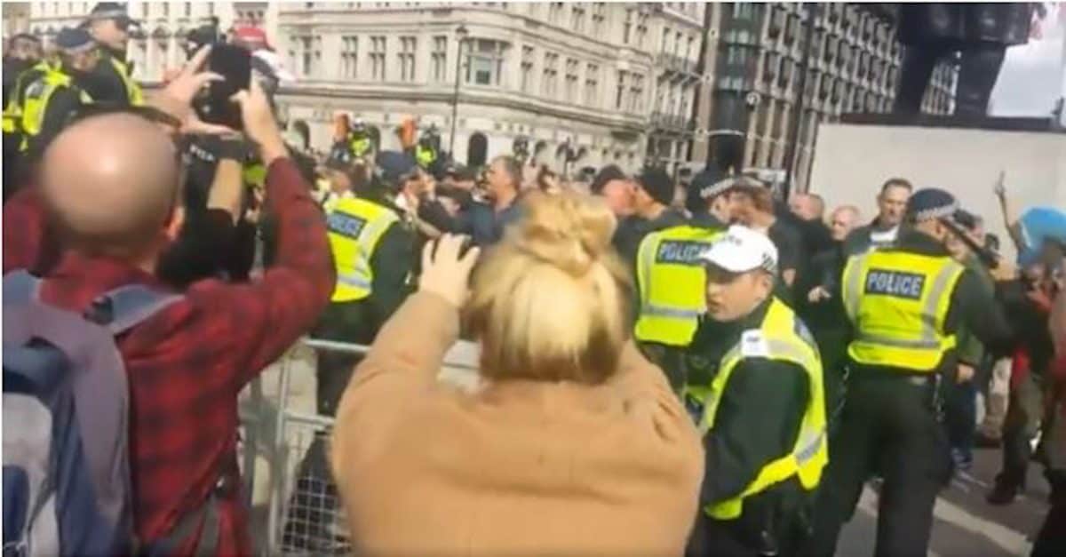 Parliament Square protests filmed by tourists (Chris Hobbs)