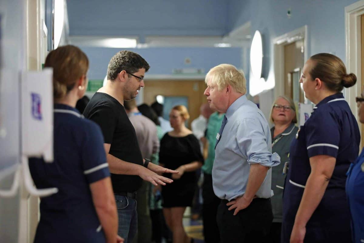 NHS dad attacks Boris Johnson on hospital visit