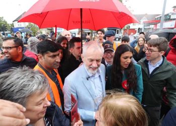 Jeremy Corbyn at a packed rally with popular local economist Faiza Shaheen in Chingford where she hopes to unseat Iain Duncan Smith (PA)