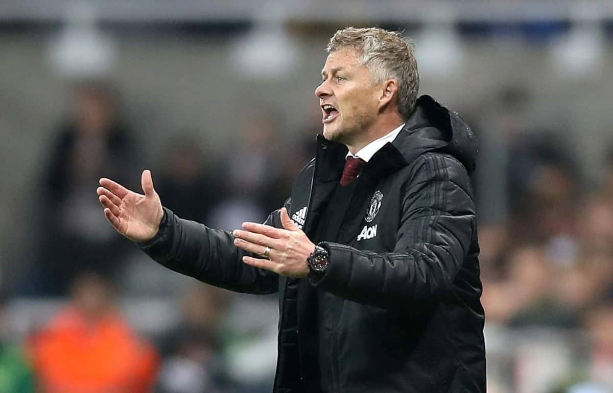 Manchester United manager Ole Gunnar Solskjaer getures on the touchline during the Premier League match at St James' Park, Newcastle. Credit;PA