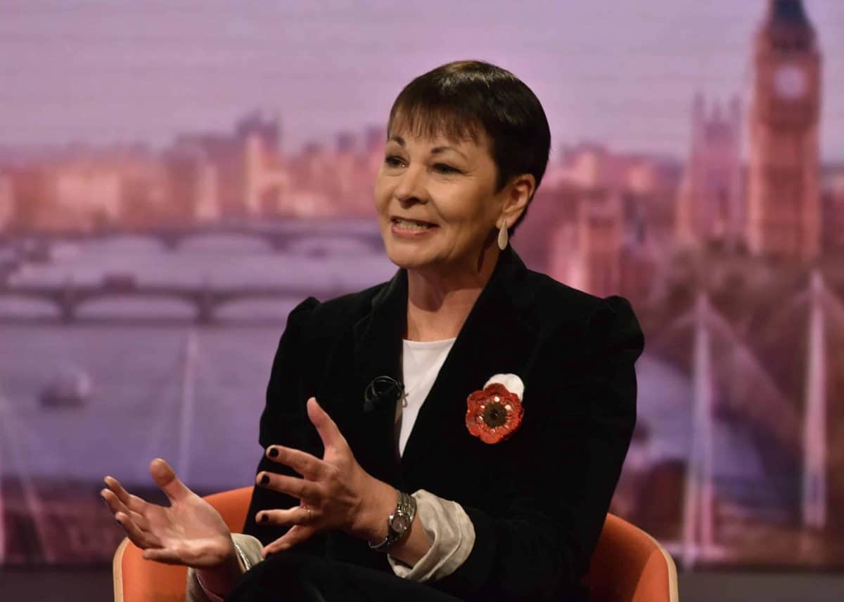 Caroline Lucas appearing on the BBC1 current affairs programme, The Andrew Marr Show.
