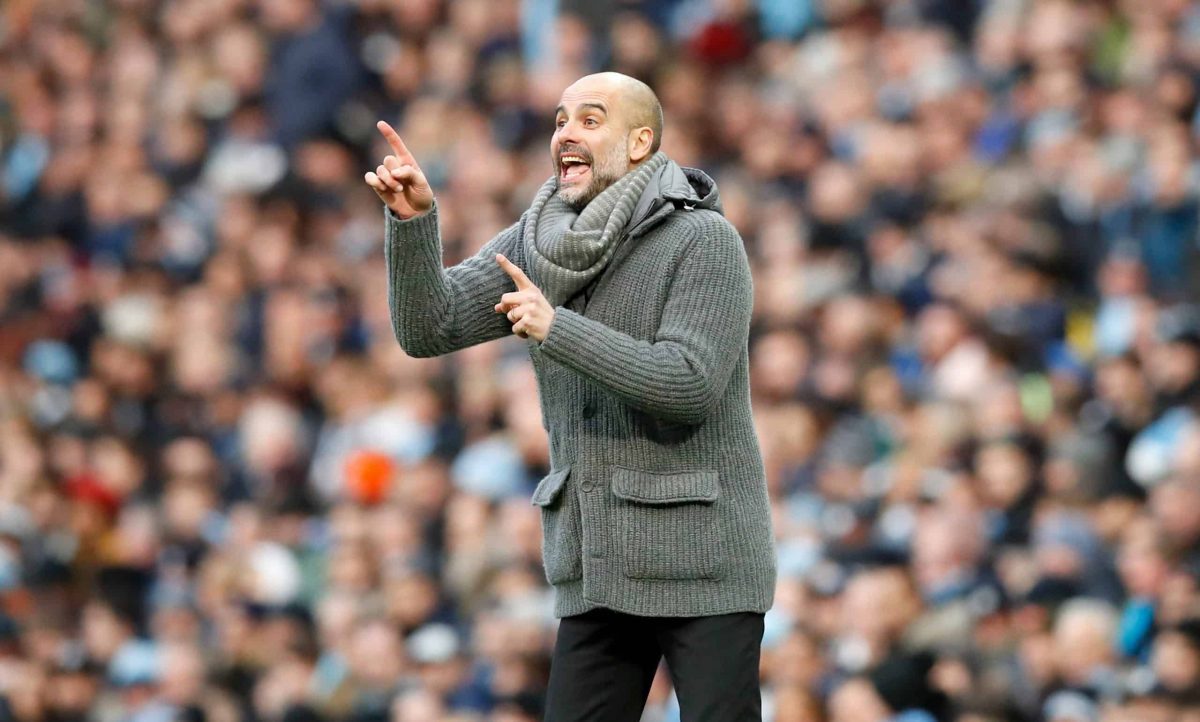 Manchester City manager Pep Guardiola gestures on the touchline during the Premier League match at the Etihad Stadium, Manchester.Credit PA