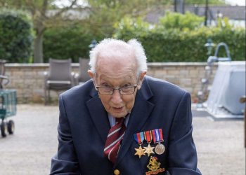 Tom Moore of himself, a 99-year-old veteran who has raised over ??2 million for the NHS after setting himself a challenge to walk 100 lengths of his garden.