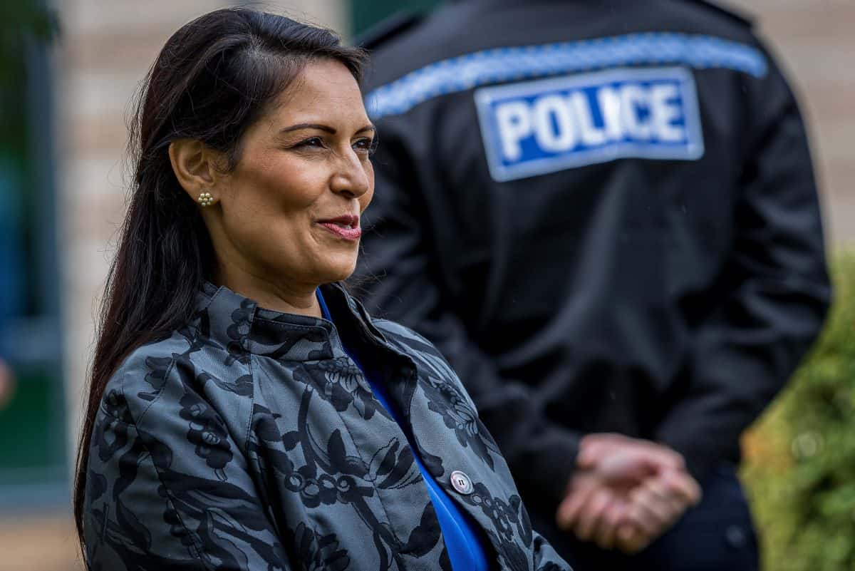 Home Secretary Priti Patel during a visit to North Yorkshire Police headquarters, Northallerton.