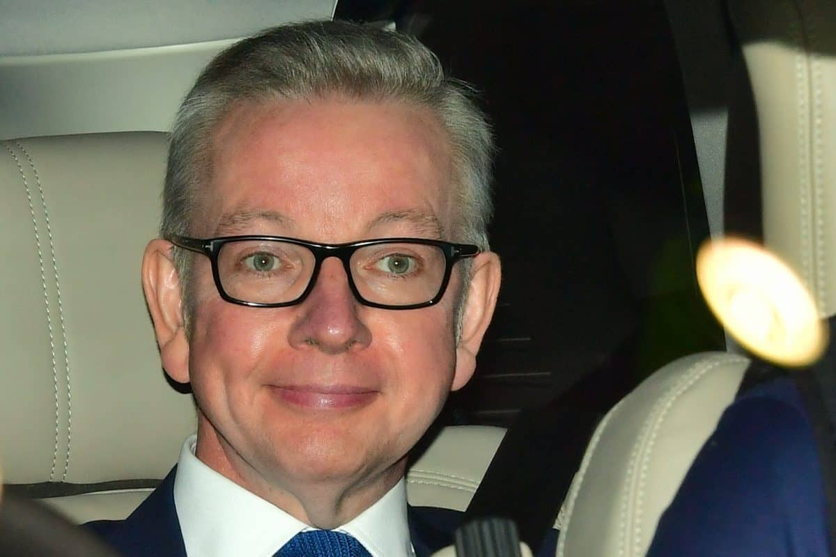 Conservative leadership hopeful Michael Gove leaving BBC Broadcasting House in London after appearing on the Andrew Marr show.