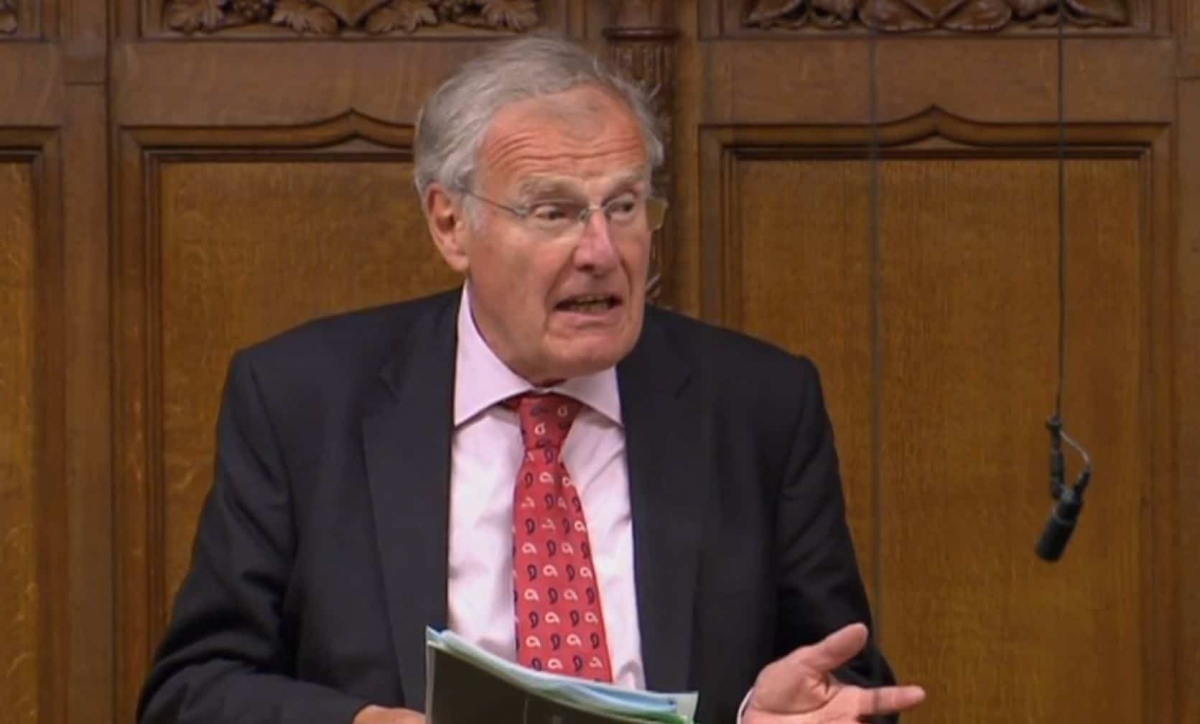 Sir Christopher Chope speaking in the House of Commons, London as Government-backed plans to criminalise upskirting have been derailed after being opposed by the Conservative grandee.