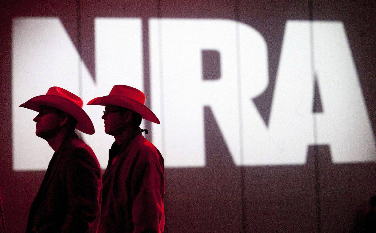 In this May 4, 2013, file photo, National Rifle Association members listen to speakers during the NRA's Annual Meetings and Exhibits at the George R. Brown Convention Center in Houston. (Johnny Hanson/Houston Chronicle via AP, File)