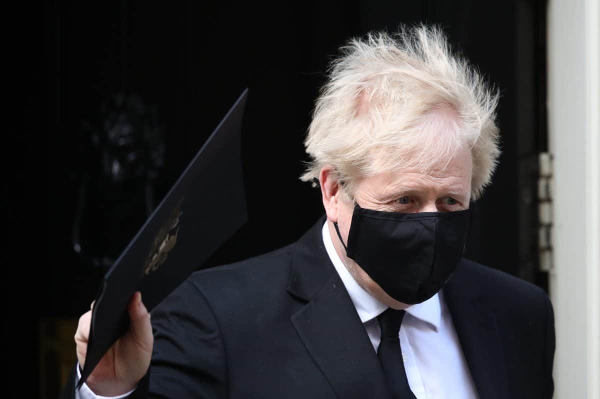 Prime Minister Boris Johnson, who appears to have had a haircut on the first day of the easing of lockdown restrictions in England, leaving 10 Downing Street in Westminster heading for the Houses of Parliament. Picture date: Monday April 12, 2021.