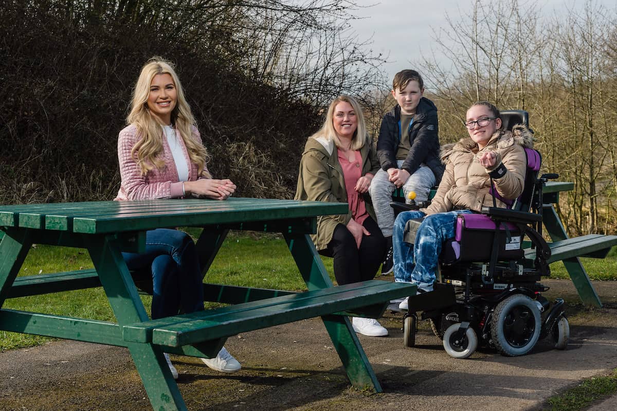 McCain supports the Family Fund, featuring the Waite family (mum Kirsty, with Heidi (13) and Noah (8)) and Christine McGuinness, in Runcorn, Cheshire, March 22 2021. Credit;SWNS