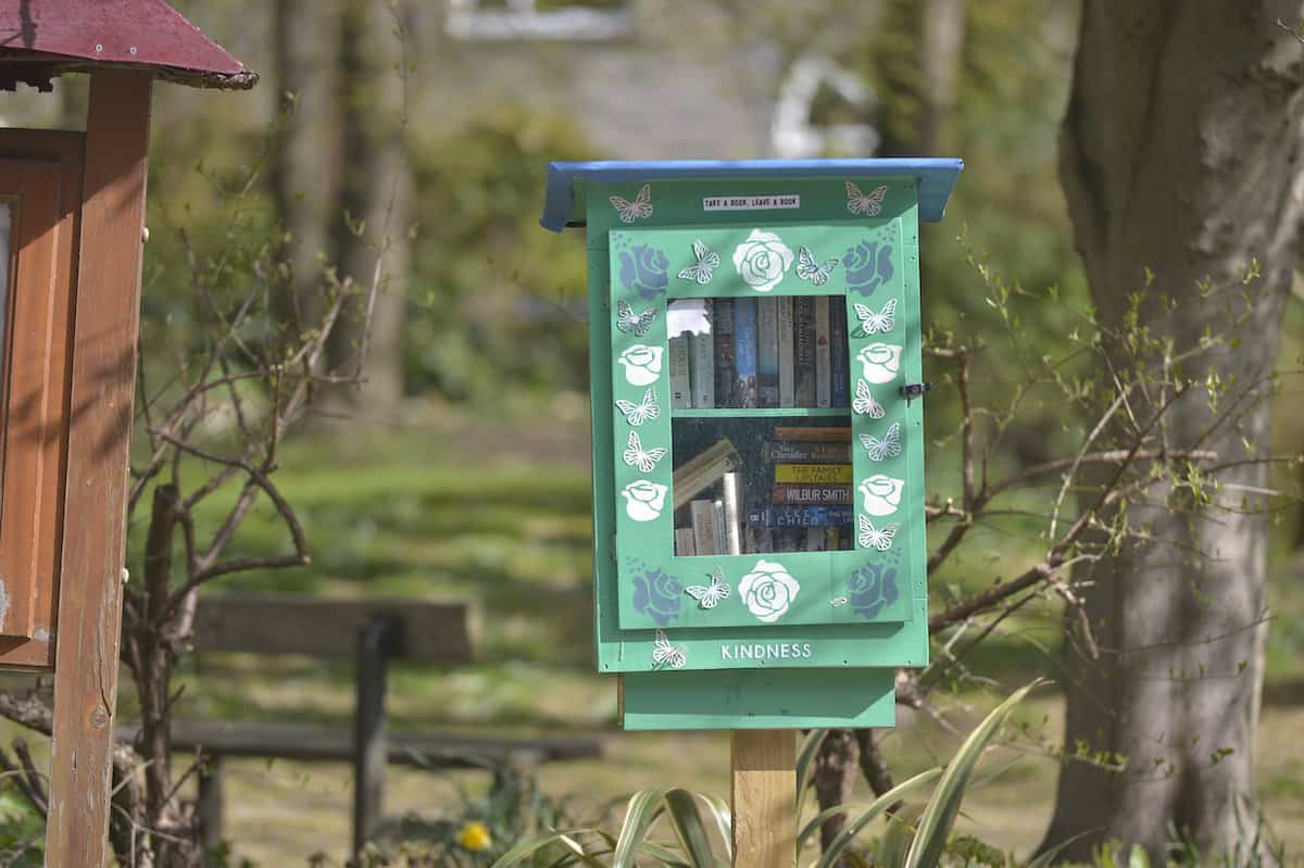 The little free library box in Cornholme, near Todmorden, West Yorkshire. Credit;SWNS
