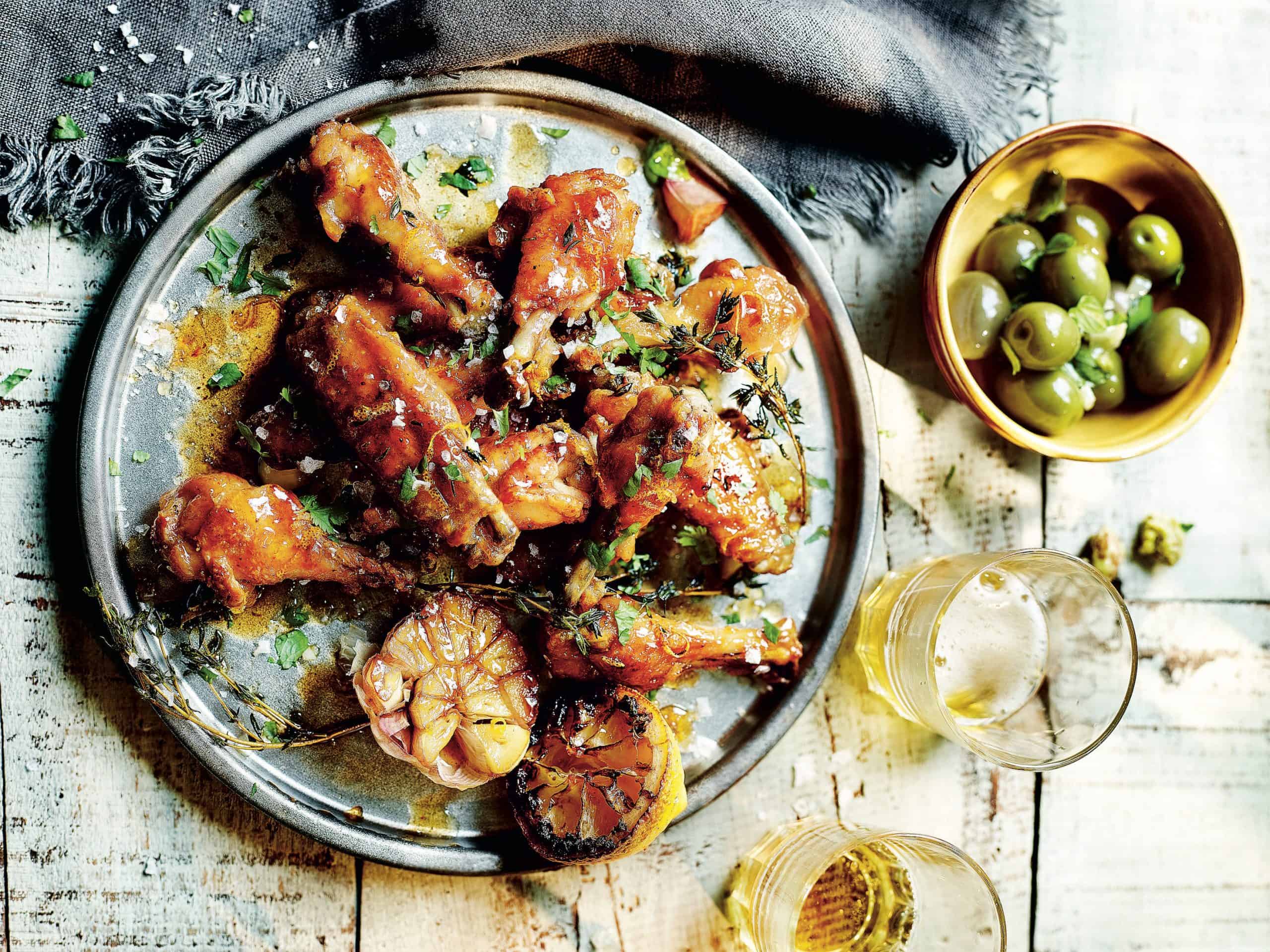 Chicken wings with lemon and honey recipe, by Omar Allibhoy