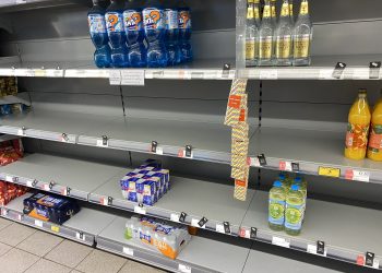 Photo taken with permission from the Twitter feed of @HapG86 of empty shelves in a Co-op. The shop replied to the Twitter user putting the low stock down to how many staff were self-isolating. Retailers are under "increasing pressure" to keep shelves fully stocked amid staff shortages caused by the "pingdemic", industry bosses have warned. Issue date: Wednesday July 21, 2021.