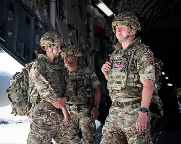Handout photo issued by the Ministry of Defence (MoD) of 16 Air Assault Brigade arriving in Kabul as part of a 600-strong UK-force sent to assist with Operation PITTING to rescue British nationals in Afghanistan amidst the worsening security situation there. Issue date: Sunday August 15, 2021.