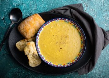 Roasted Cauliflower Soup with Freshly Baked Bread