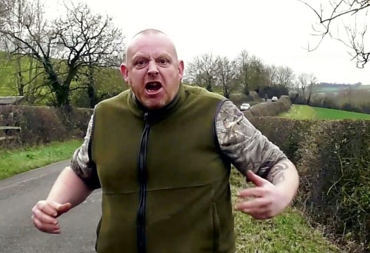 Saboteurs come across a man on a country lane who they claim was a hunt supporter. Credit;SWNS