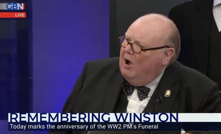 Stan impersonating Winston Churchill on GB News