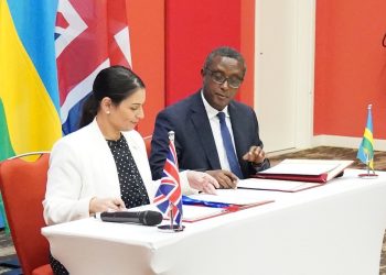Home Secretary Priti Patel and Rwandan minister for foreign affairs and international co-operation, Vincent Biruta, signed a "world-first" migration and economic development partnership in the East African nation's capital city Kigali, on Thursday. Picture date: Thursday April 14, 2022.