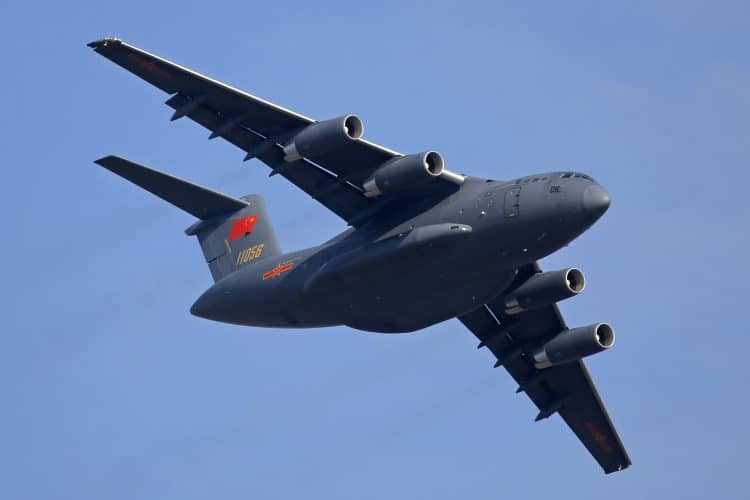 A Y-20 transport aircraft of the Chinese People's Liberation Army (AP Photo/Kin Cheung, File)