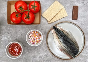 I cooked a meal using the only foods that are getting cheaper mackerel and tomato salad