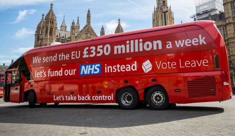 Brexit red bus twitter lord sugar