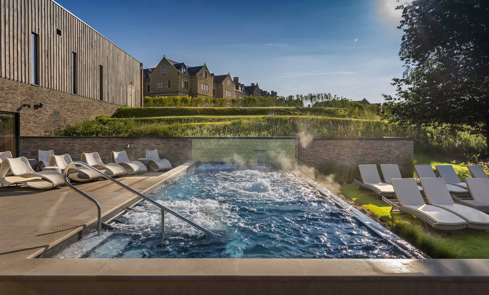 The outdoor hydrotherapy pool at The Spa at South Lodge 